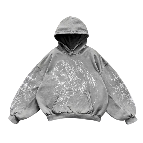 GREY & WHITE HOODIE